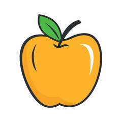 Yellow apple fruit icon vector with filled outline style. Perfect apple design for use as icon and professional logo.