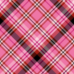 Seamless pattern in cozy pink, red and black colors for plaid, fabric, textile, clothes, tablecloth and other things. Vector image. 2