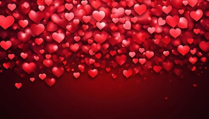 Abstract hearts lovely small and big blurred gradient background. 