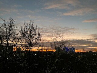 sunset in the city