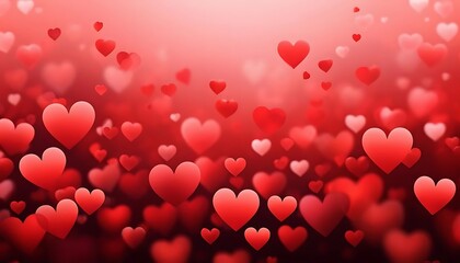 Abstract hearts lovely small and big blurred gradient background. 