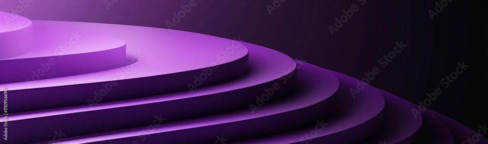Poster Abstract purple layered design with smooth curves creating a modern look suitable for artistic backgrounds