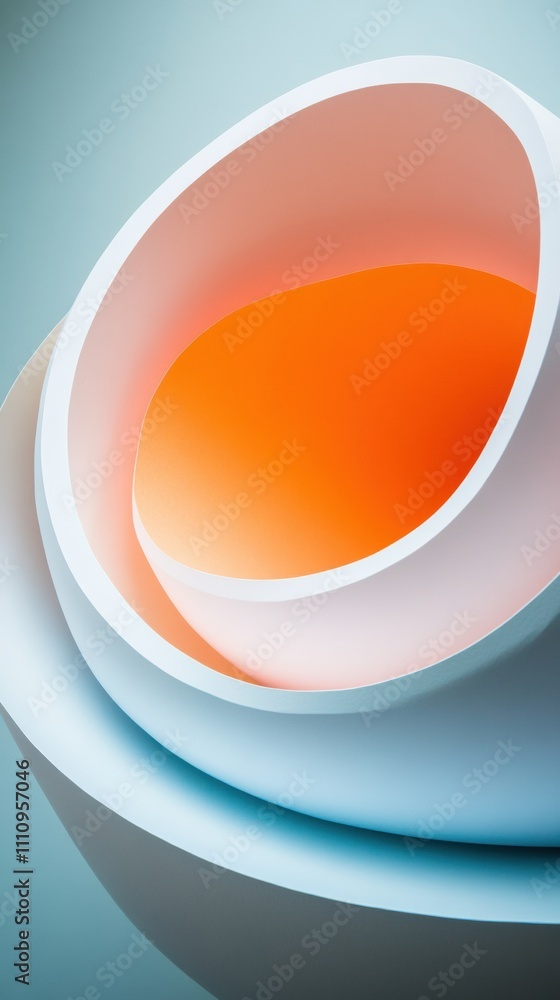 Aufkleber abstract layers of vibrant orange and soft blue create a dynamic visual flow, ai
