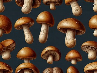 Close-Up of fresh mushrooms on a dark background