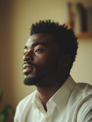 Fototapeta premium Contemplative Portrait of a Man