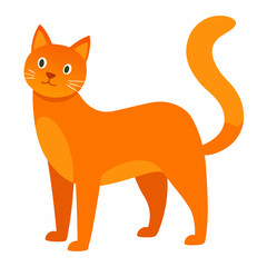 cat stand vector icon with white background
