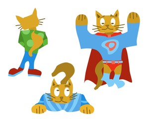 purple cats simple characters collection. stock