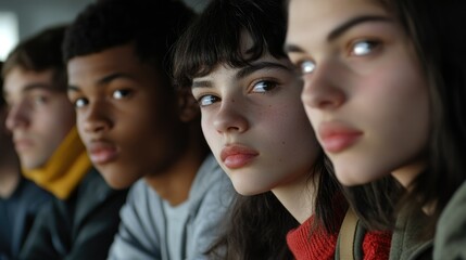 Obraz premium Youthful Expression and Diversity in a Modern Classroom