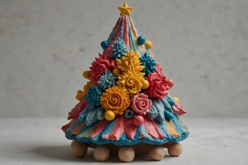 Christmas tree, Christmas baubles. 3d render illustration
