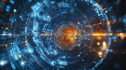 Digital Visualization of Bitcoin Concept