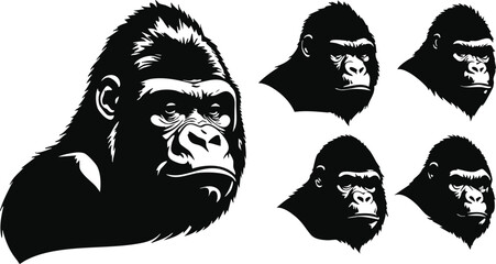Jungle-Inspired Gorilla Graphics for Creative Use