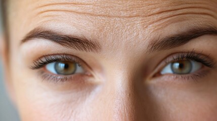 Close-up of Woman's Eyes, Showing Fine Lines and Wrinkles
