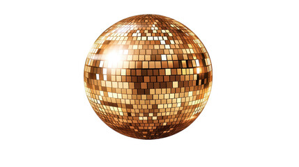 Shiny disco ball reflecting colorful lights. transparent background