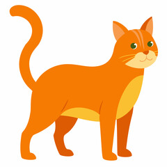orange cat vector icon illustration with white background