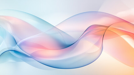 Fototapeta premium An abstract wave design featuring smooth, flowing curves and a blend of soft pastel colors, creating a serene and elegant visual aesthetic.