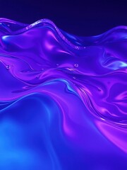Obraz premium The purple and blue waves dance across the canvas like a mesmerizing water ballet, water, expressionism