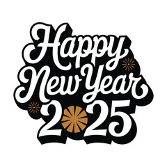 Obraz premium A Happy New Year 2025 typography Design.