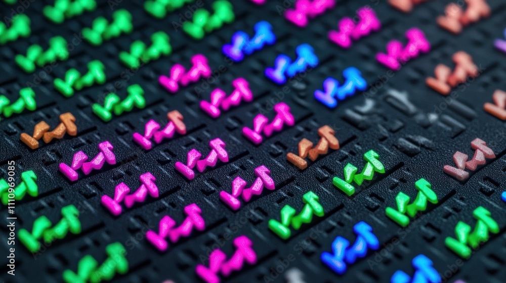 Poster abstract colorful arrows pattern on dark background