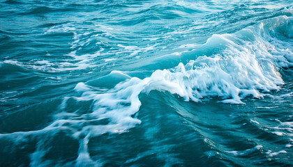 Fototapeta premium An abstract view of swirling ocean currents, captured as vibrant streaks of aquamarine, cobalt blue