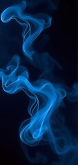 Blue Fantasy Smoke - Mysterious blue smoke dancing in the darkness
