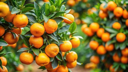 Tangerines on the bush, ripe fruits