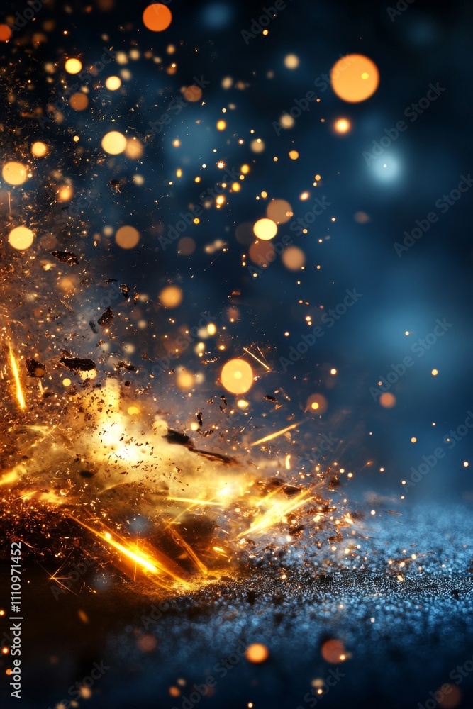 Aufkleber a mesmerizing display of sparks and glowing lights fills the scene, creating a dynamic and festive a