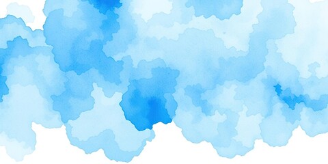 Watercolor artwork featuring a dominant blue and white color scheme, soft focus, peaceful scene, blue and white colors