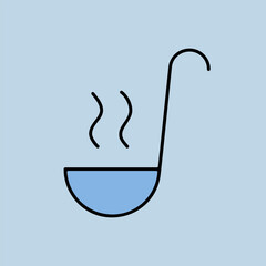 Obraz premium Soup ladle vector icon. Kitchen appliance