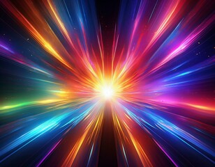 Obraz premium Glowing Radiance: Sharp Prismatic Beams in Abstract Motion