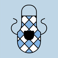 Kitchen apron protective garment vector icon