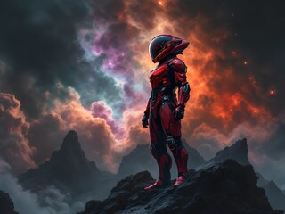 Obraz premium Cosmic Explorer - A Brave Voyager Through the Stars