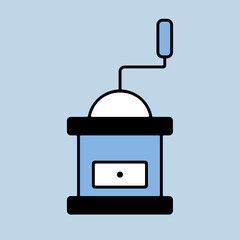 Classic coffee grinder in wooden case vector icon