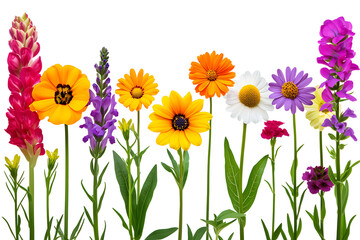 Fototapeta premium Vibrant floral display garden setting nature photography bright colors close-up view beauty
