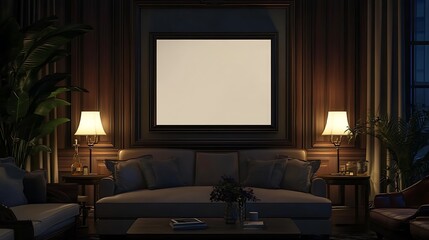 Elegant Living Room Interior Design With Large Frame