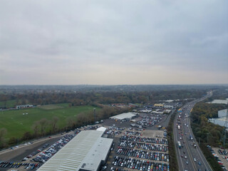 Aerial View of Birmingham Perry Barr Central City. Birmingham is a major city in England, West Midlands Region of United Kingdom. Drone's Camera Footage During Mostly Cloudy Day on November 4th, 2024