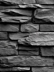 A Strikingly Textured Dark Gray Stone Wall, Perfect for Modern Architecture