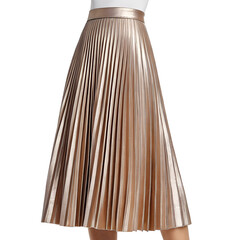 Pleated Midi Skirt in Metallic Fabric – Chic and Elegant Fashion Piece