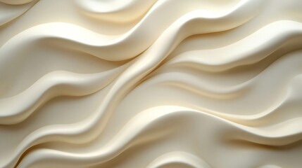 Fototapeta premium Abstract Cream-Colored Fabric with Smooth, Flowing Waves