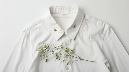 A white shirt with a bold Christmas star design in gold, displayed flat on a seamless white backdrop