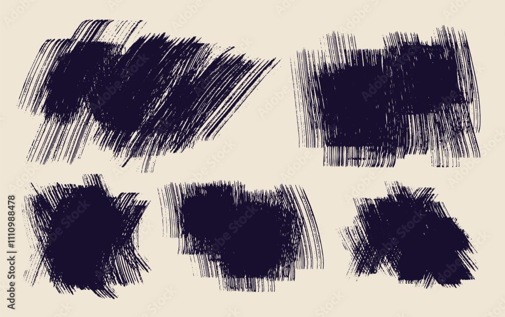 Poster set of art brush strokes text boxes. black paintbrush vector. grunge design elements. template dirty