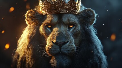 A Mighty Lion with a Golden Crown

