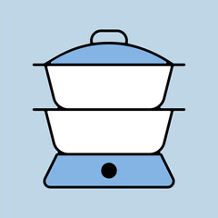 Double boiler vector icon. Kitchen appliance