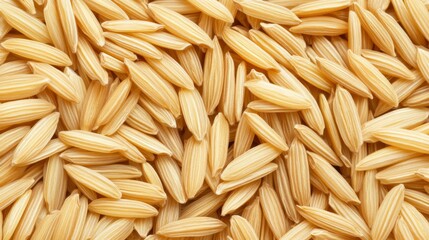 Close-up of a Pile of Golden Brown Rice Grains