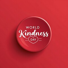 Obraz premium Random acts of Kindness Day. Cute happy Earth holding big heart.