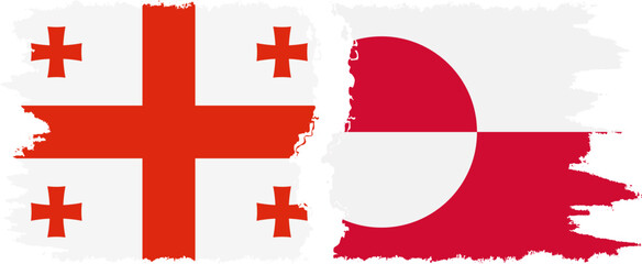 Greenland and Georgia grunge flags connection, vector © gladder