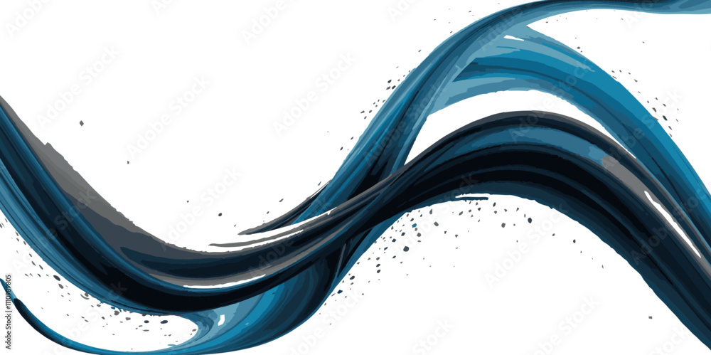 Poster abstract blue and grey curve explosion dynamic wave isolated smooth light digital art white backgrou
