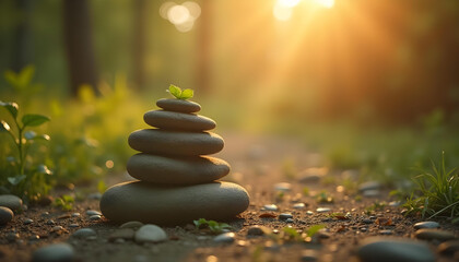Obraz premium Peaceful meditation practice dengan calming atmosphere.