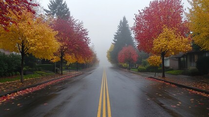 Fototapeta premium Beautiful Fog Rolling Over Forest Trees Nature Mist Photography