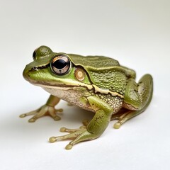 Obraz premium cute green frog on a white background
