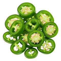 Jalapeno Pepper slice, isolated on white background, full depth of field